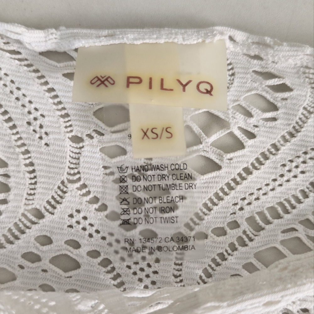 Pilyq White Lace Fringe Swim Cover-Up - Size XS/S - Picture 2 of 8